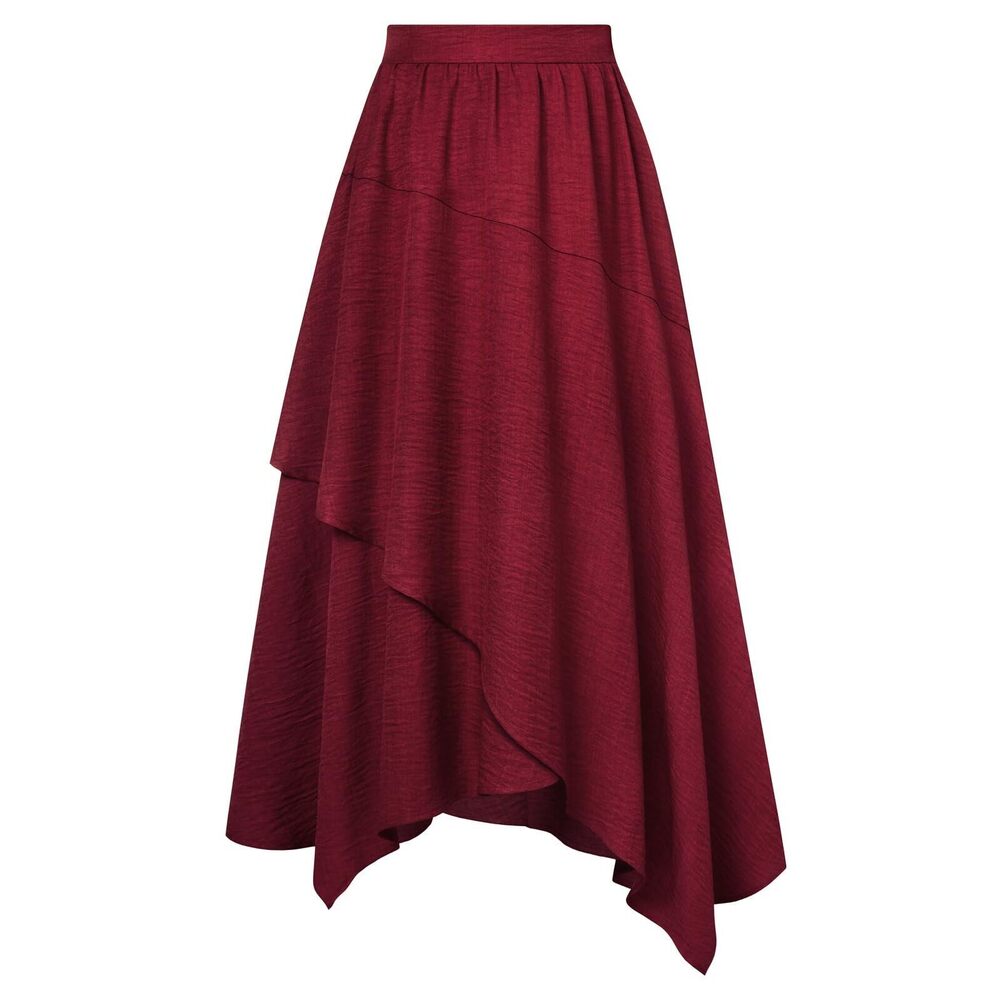 5480 Elegant Skirt Renaissance Layered Long Skirt Elastic High Waist Skirt